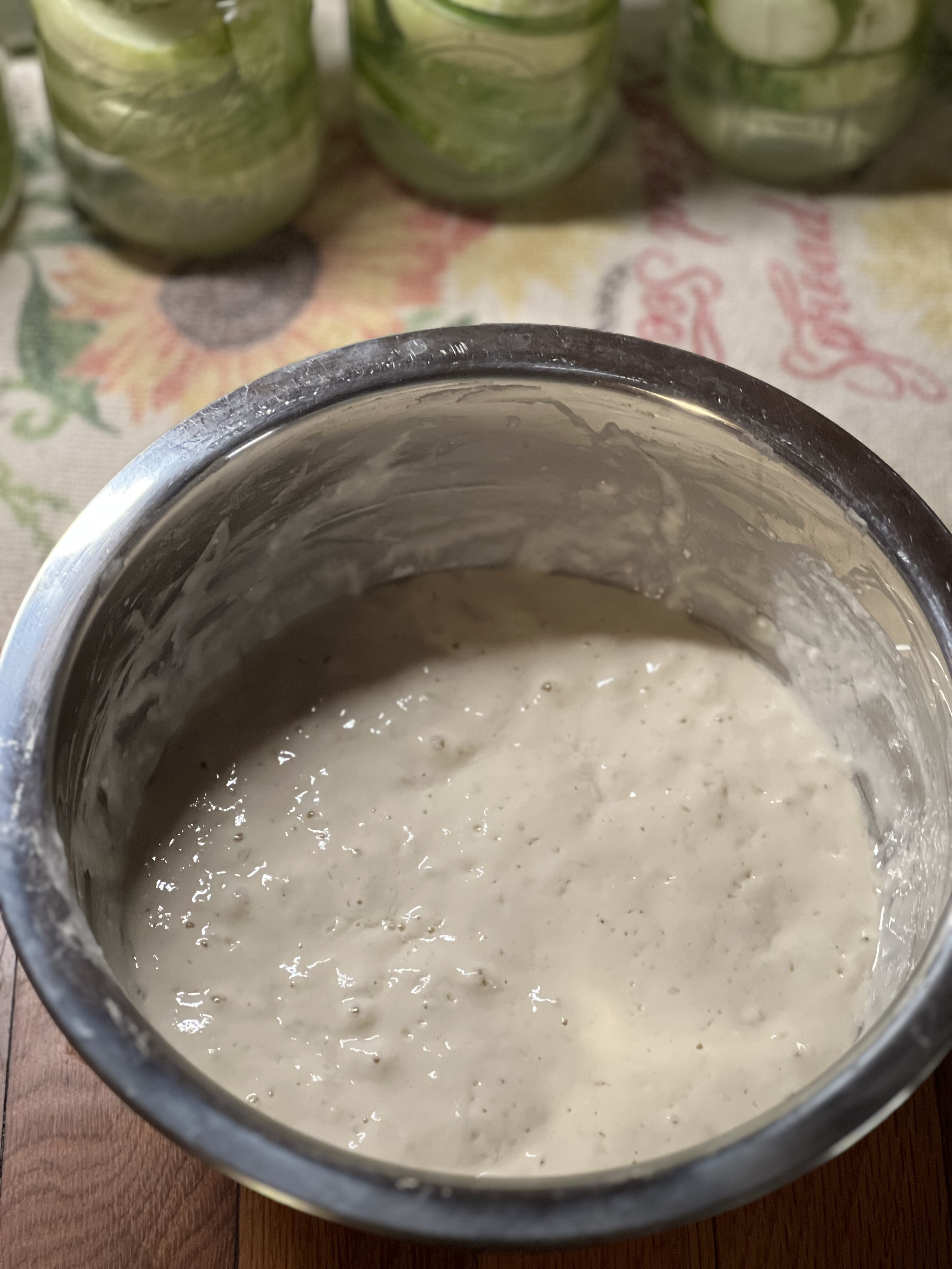 bubbly sourdough pancake batter